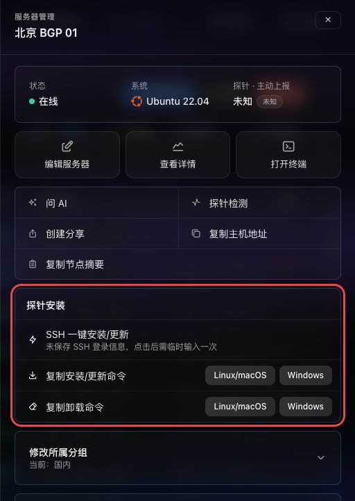 服务器操作面板:常用操作与探针安装